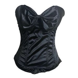 Charlotte Russe Corset Top with Bow Satiny Smooth Ruffles Bustier